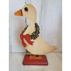 Wooden standing Goose vintage Unique Home Decor Xmas bird